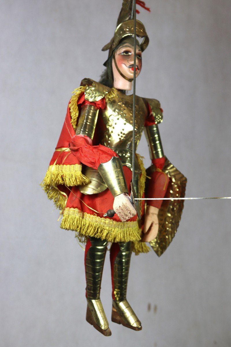 Sicilian Puppet "warrior In Golden Armor", 20th Century-photo-4