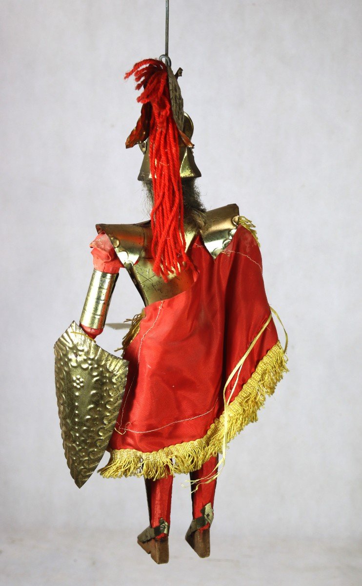 Sicilian Puppet "warrior In Golden Armor", 20th Century-photo-2