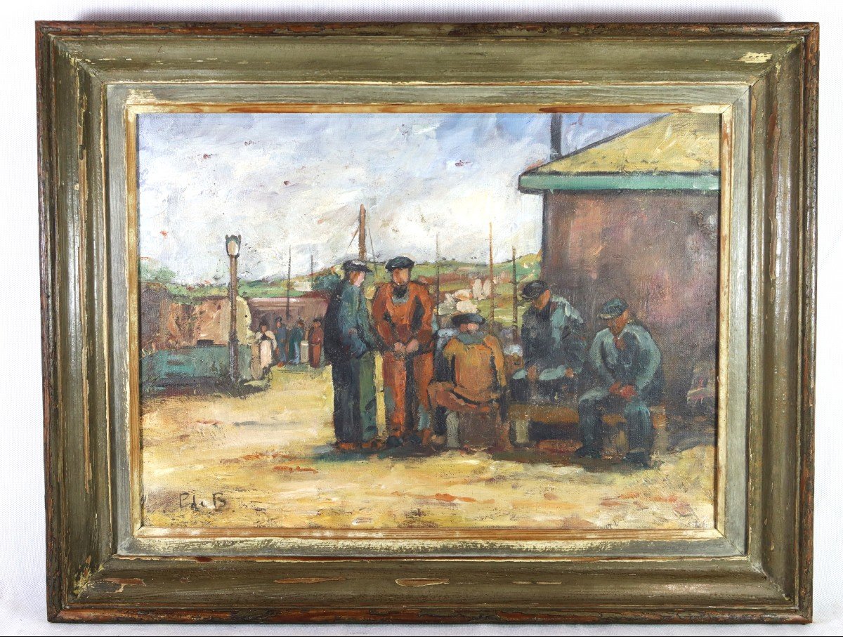 Attribué à Pierre De Belay (1890-1947), Tableau Hst " Les Marins ", Vers 1930