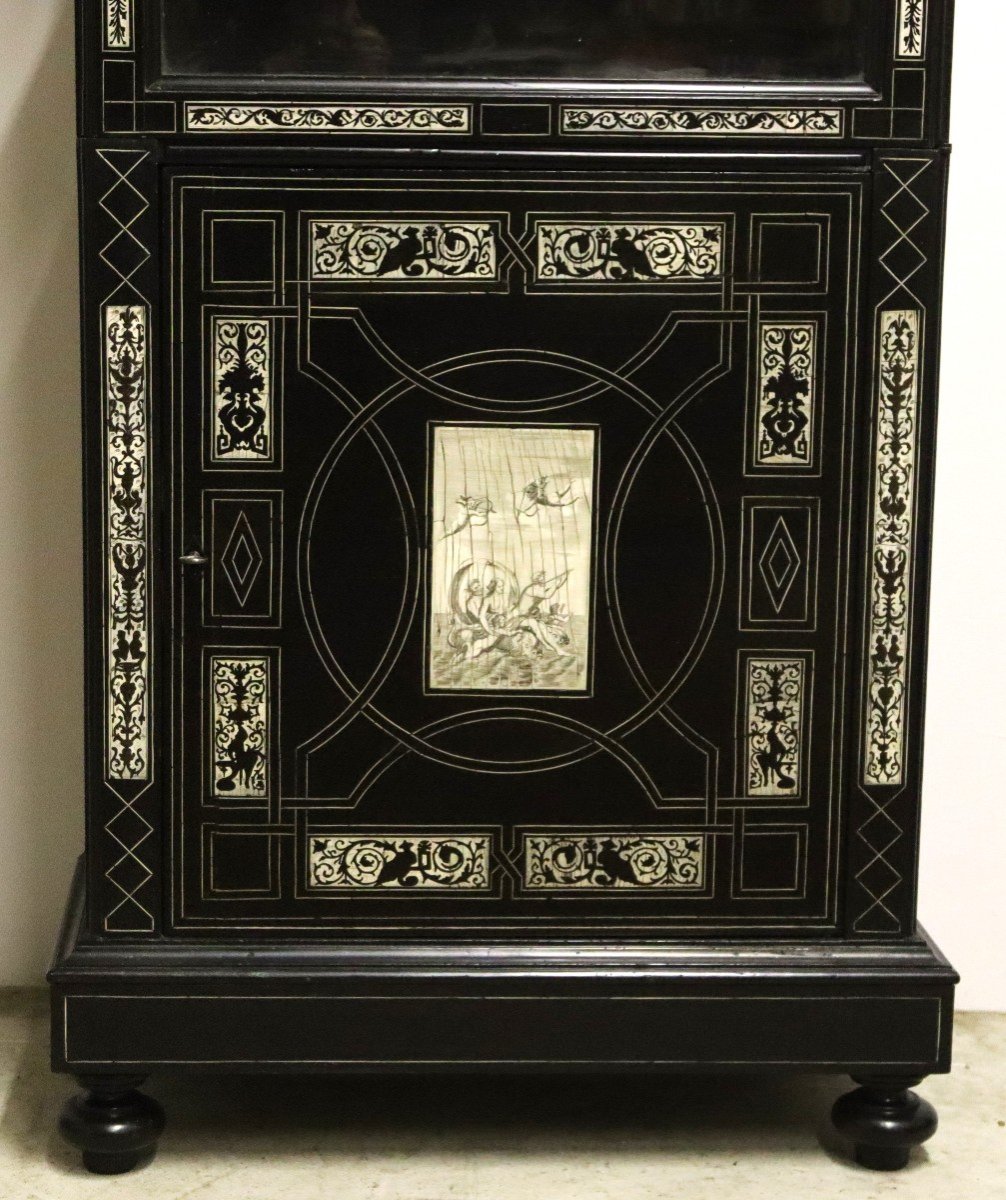 Italy 19th Century, Display Cabinet Decorated With A Mythological Scene "the Triumph Of Galatea"-photo-4