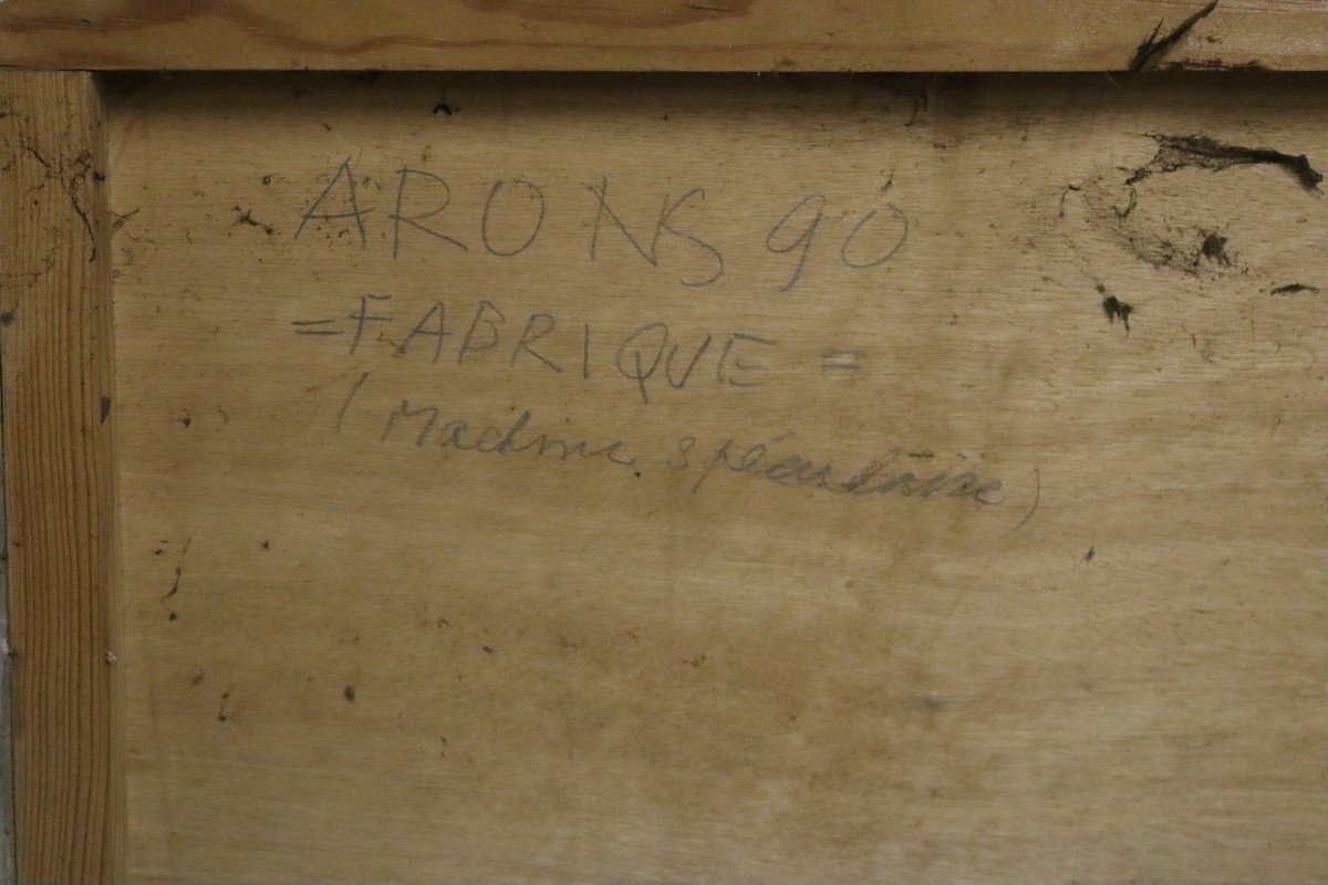 Jan Arons 1936-2015, Important Tableau Composition "fabrique ", XXe-photo-1