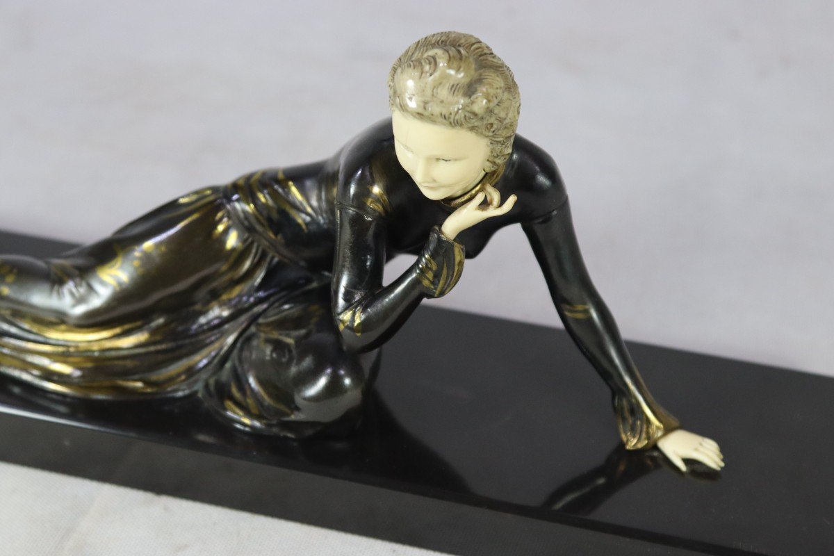 Ugo Cipriani (1887-1960), Art Deco Bronze Sculpture, Signed. 20th Century-photo-1