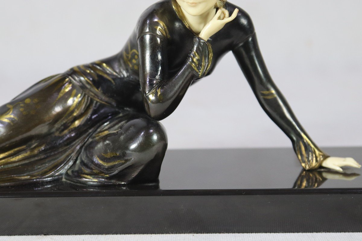 Ugo Cipriani (1887-1960), Art Deco Bronze Sculpture, Signed. 20th Century-photo-4