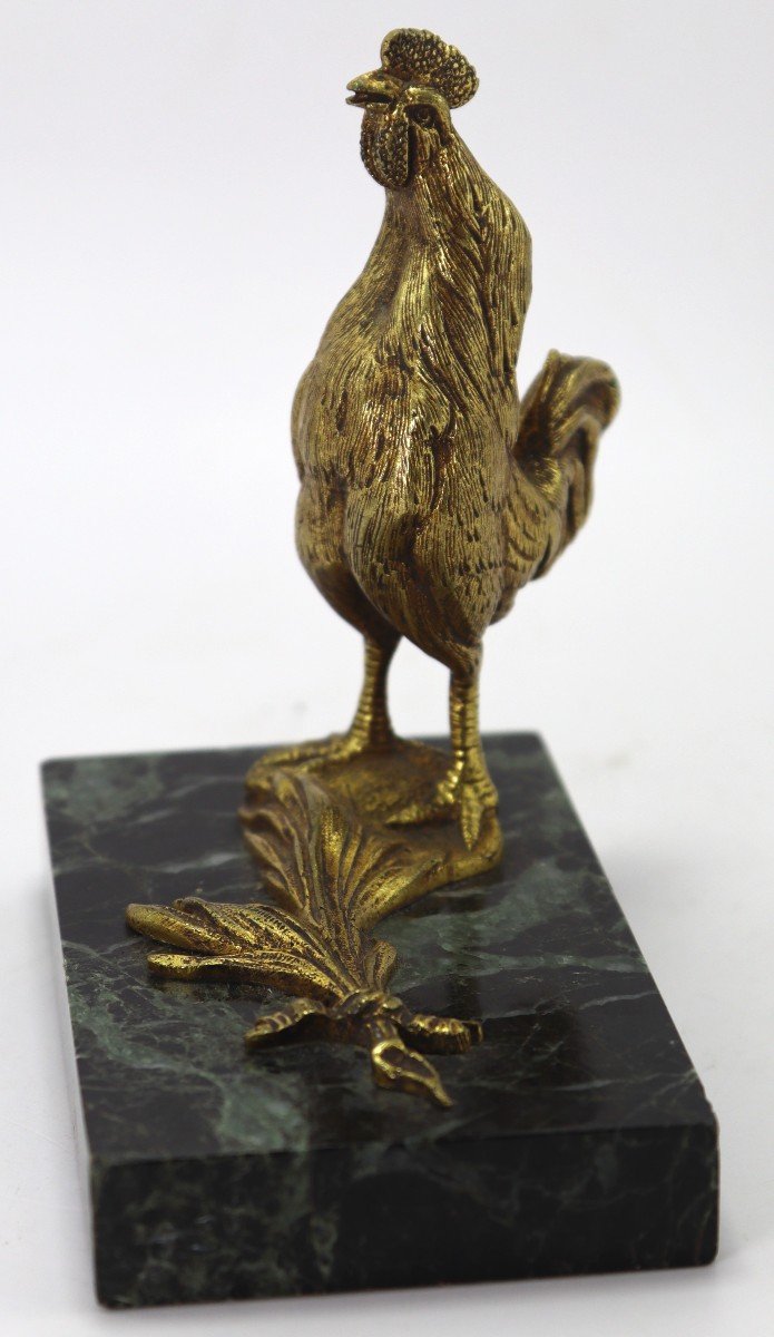 Cornu (xxe), Sculpture En Bronze " Coq Chantant ", XXe-photo-3