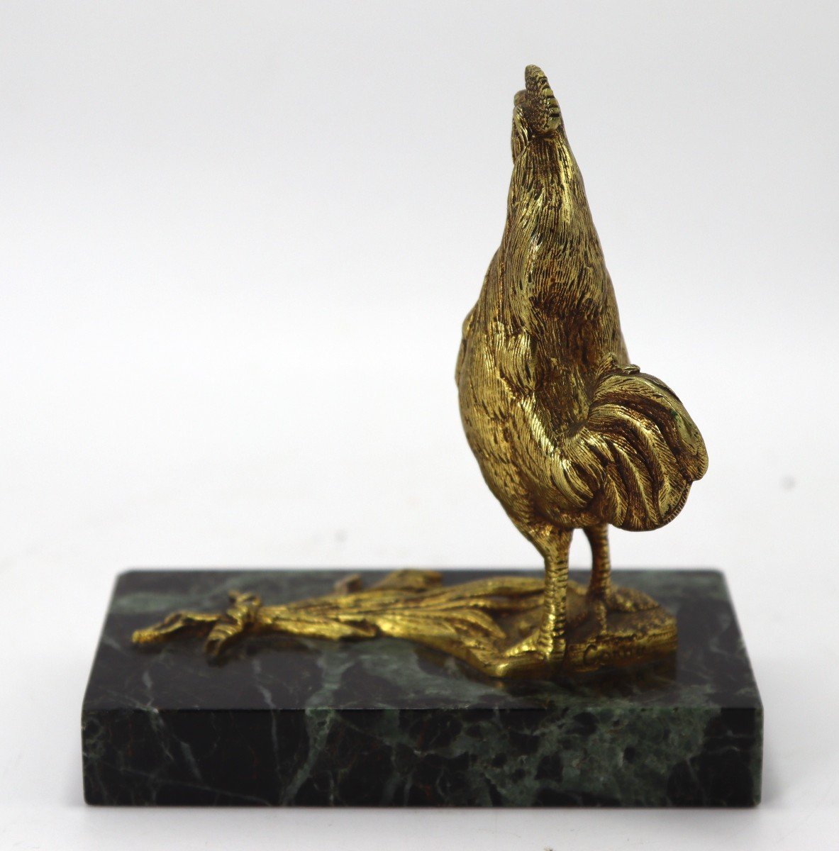 Cornu (xxe), Sculpture En Bronze " Coq Chantant ", XXe-photo-4