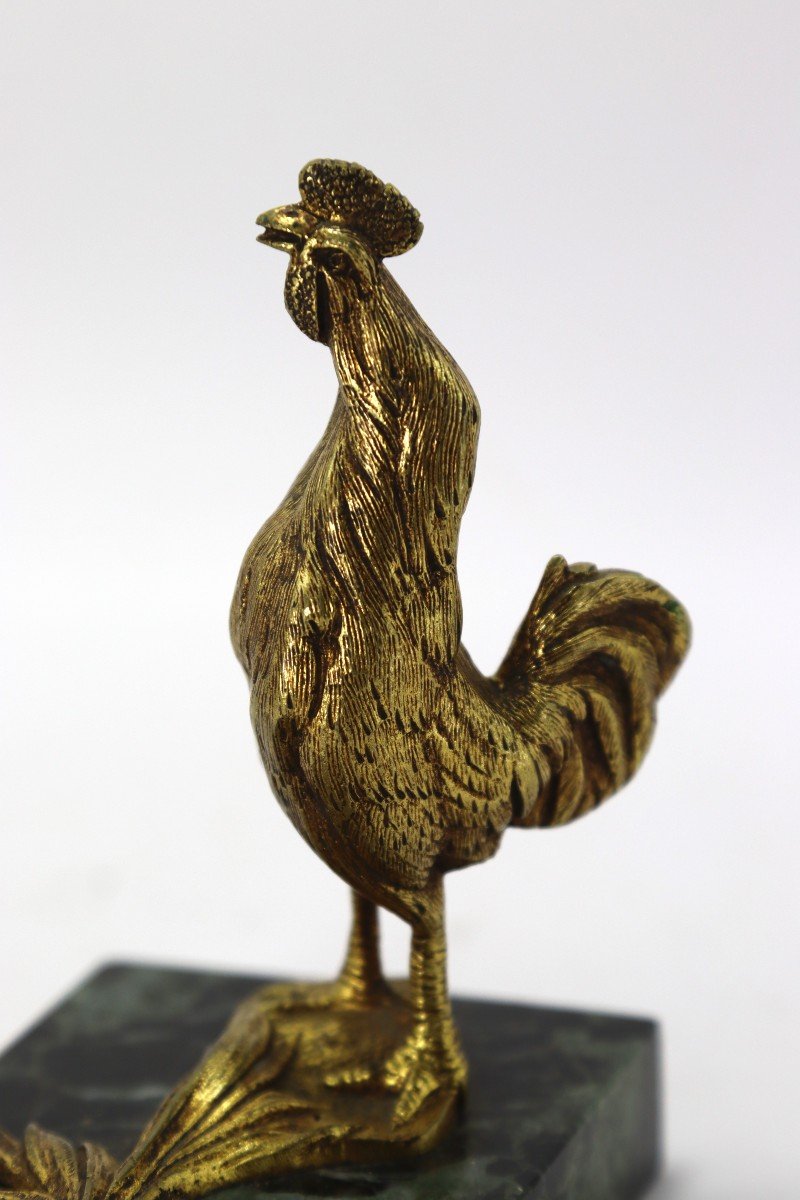 Cornu (xxe), Sculpture En Bronze " Coq Chantant ", XXe-photo-2