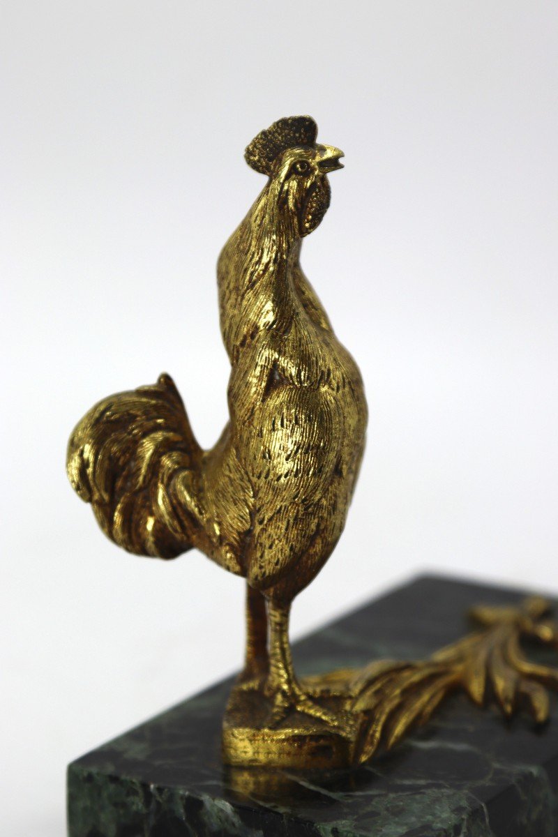 Cornu (xxe), Sculpture En Bronze " Coq Chantant ", XXe-photo-3