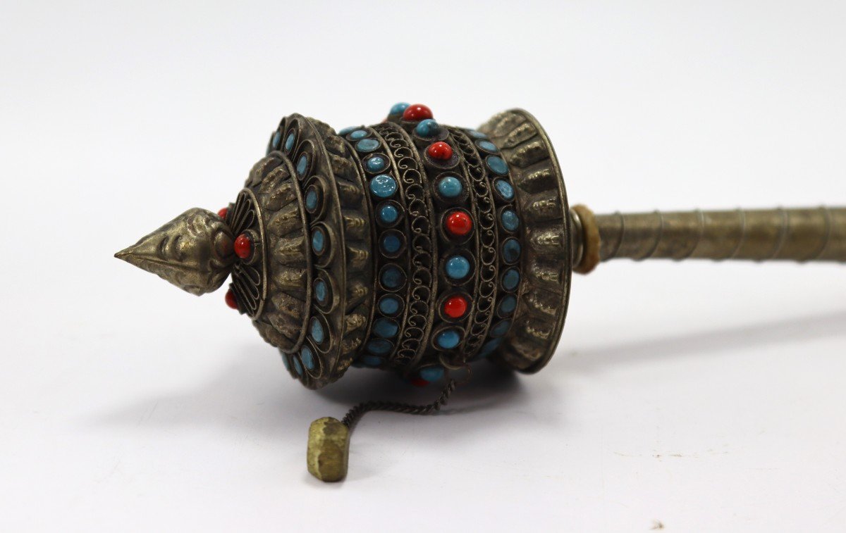 Prayer Wheel "mani Korlo", Tibet, 19th Century-photo-2