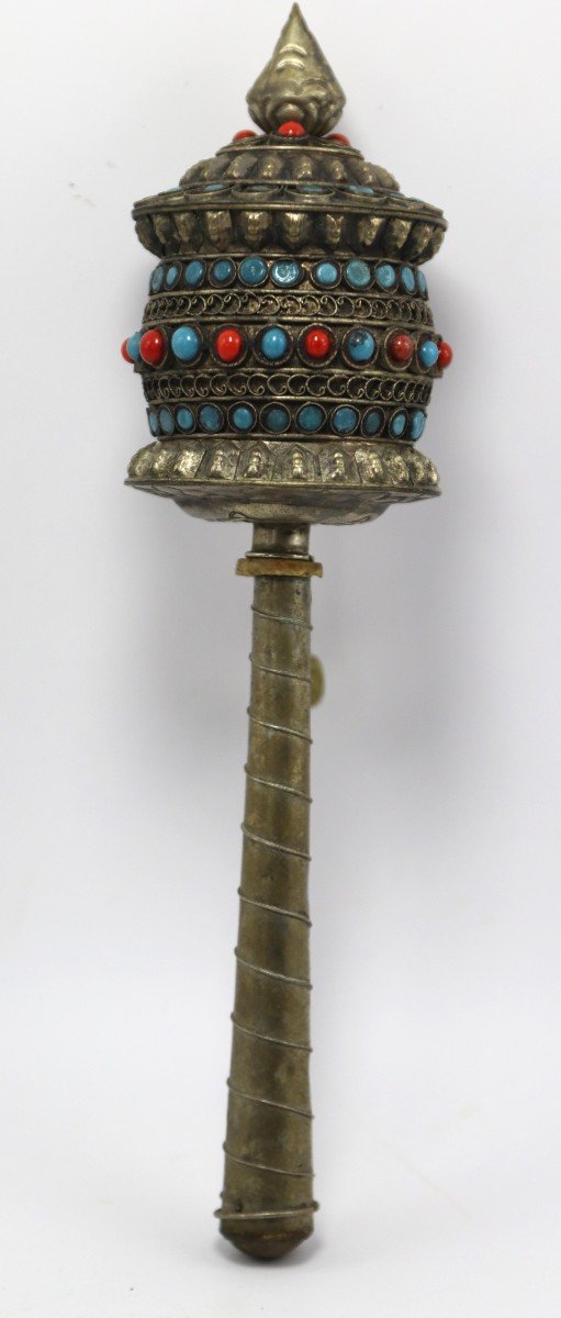 Prayer Wheel "mani Korlo", Tibet, 19th Century-photo-4