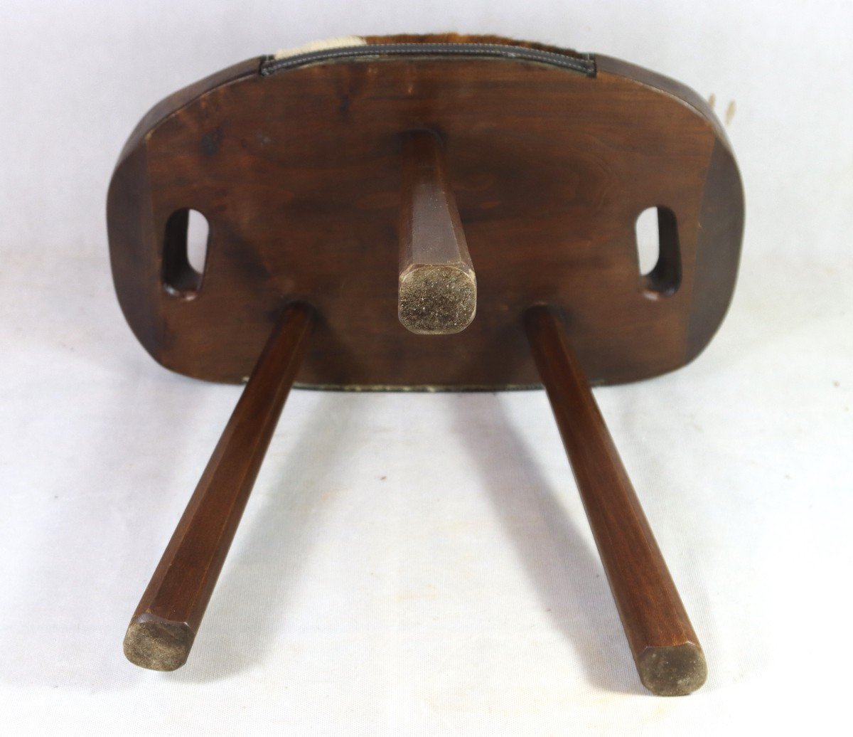 Cowhide Tripod Stool, 1950s-photo-4