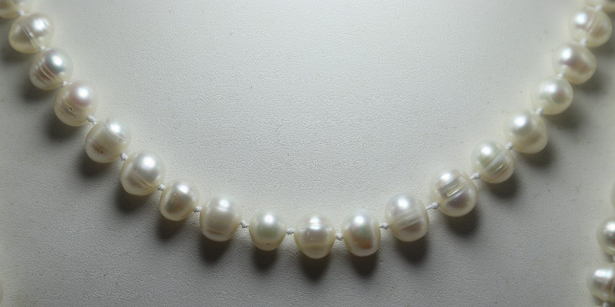 Freshwater Pearl Necklace, 20th Century-photo-3