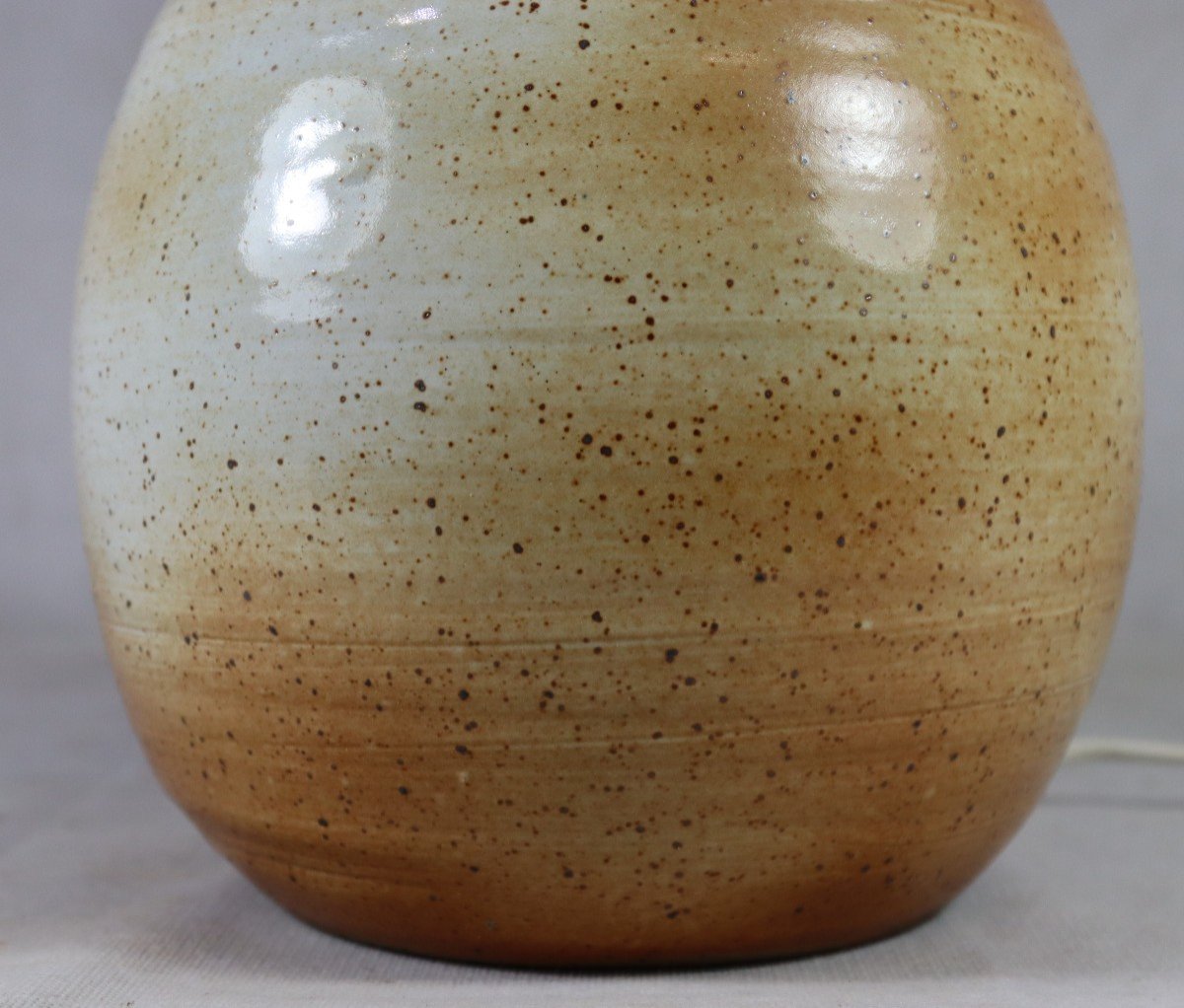 Rémi Trotereau (1956), Turned Stoneware Lamp, Signed, Circa 1970-photo-4