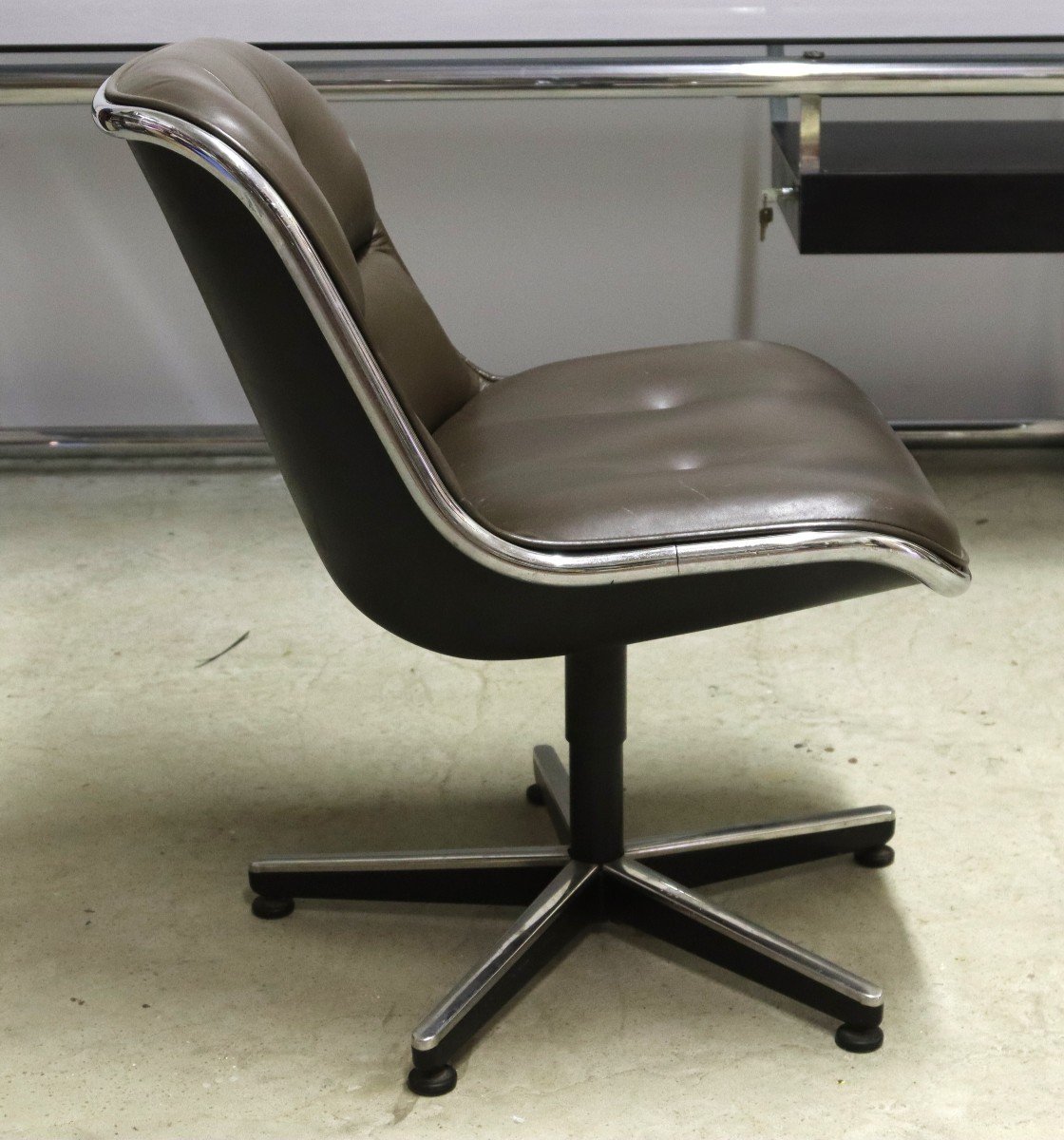 Charles Pollock (1930-2013) Chaise Modele Executive Chair Edition Knoll, vers 1960-photo-4