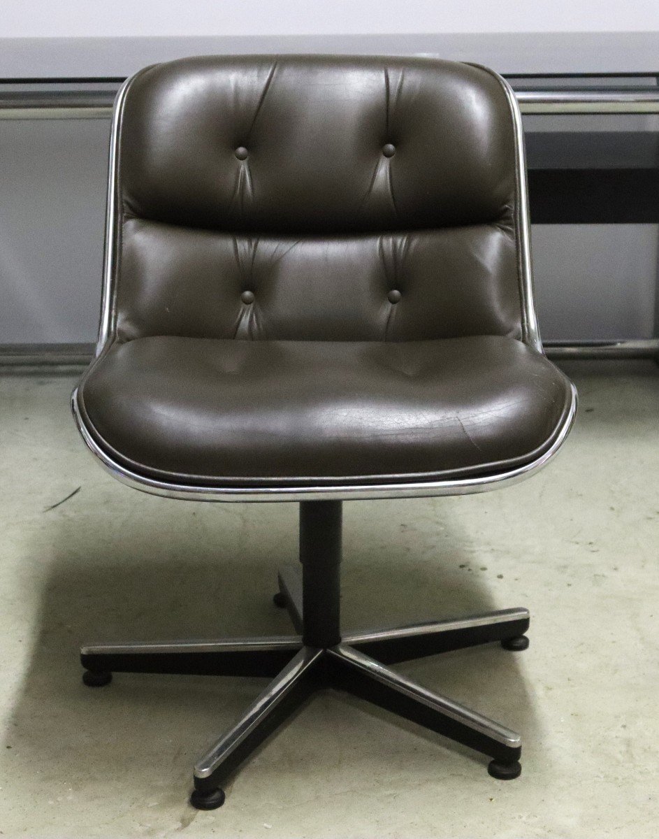 Charles Pollock (1930-2013) Chaise Modele Executive Chair Edition Knoll, vers 1960