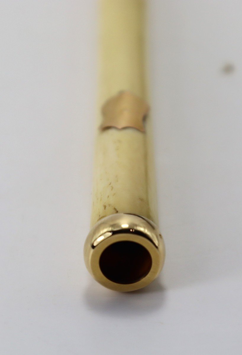 Yellow Gold And Ivory Cigarette Holder, Early 20th Century-photo-2