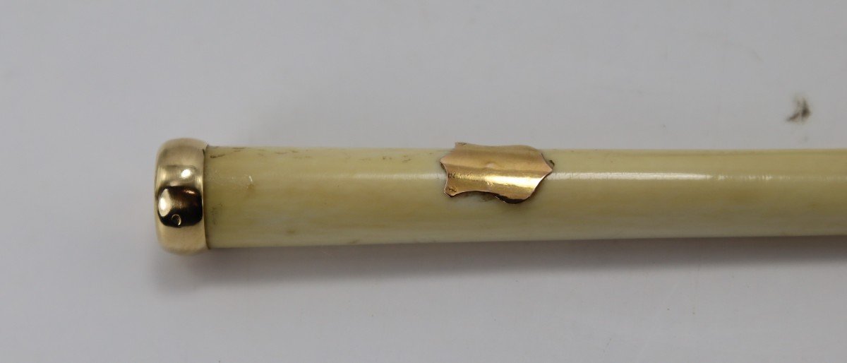 Yellow Gold And Ivory Cigarette Holder, Early 20th Century-photo-3