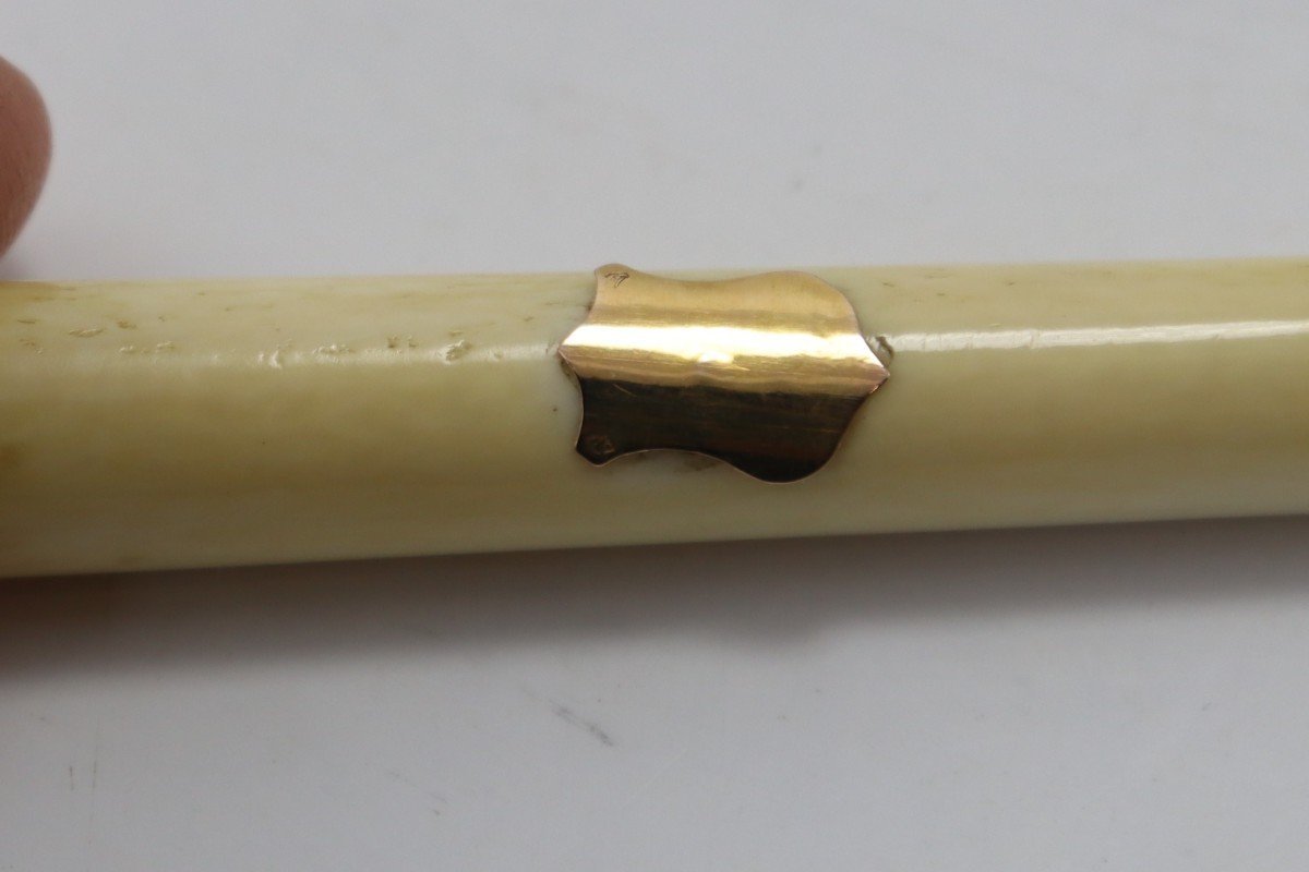 Yellow Gold And Ivory Cigarette Holder, Early 20th Century-photo-4