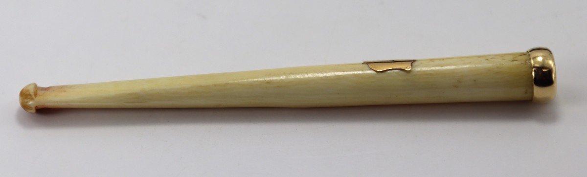 Yellow Gold And Ivory Cigarette Holder, Early 20th Century-photo-1