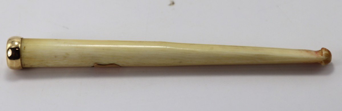 Yellow Gold And Ivory Cigarette Holder, Early 20th Century-photo-2