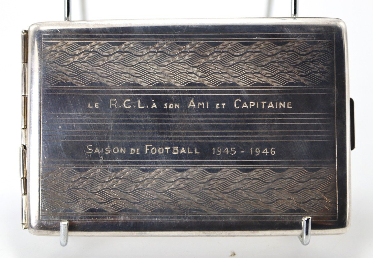 Etui à Cigarettes En Argent " Offert Par Le Racing Club De Lens ", 1945/1946-photo-3