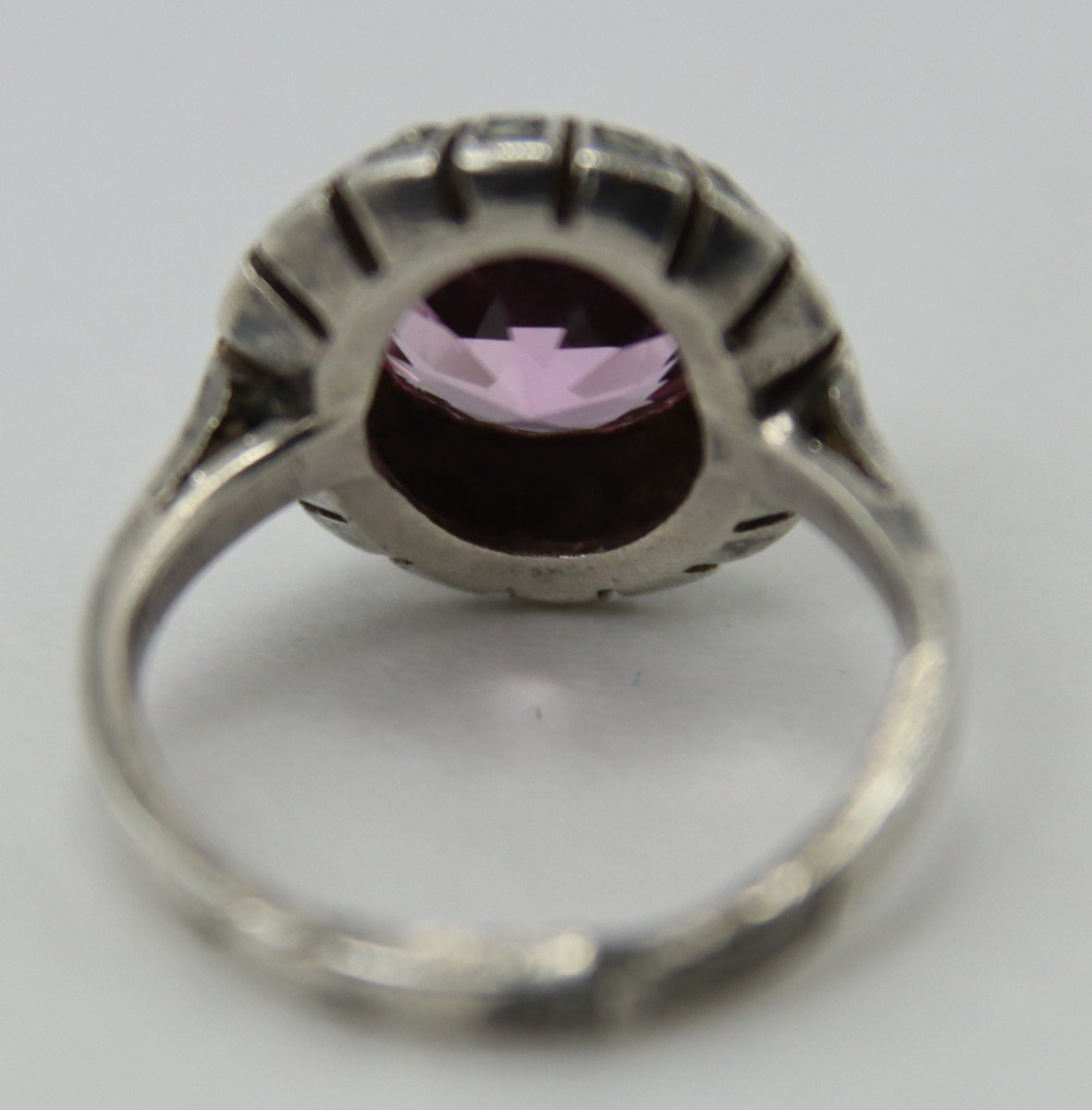 Bague En Argent, Améthyste Et Marcassite, XXe -photo-3