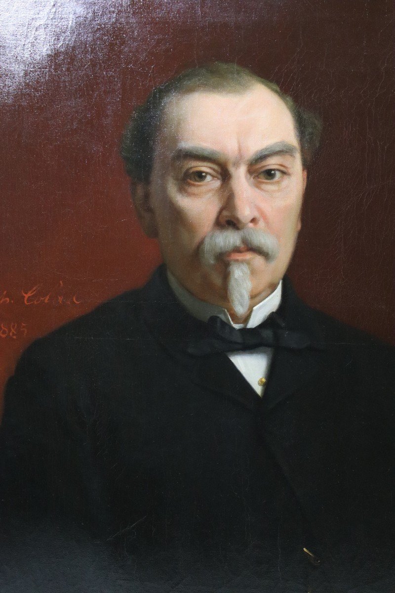 Alphonse Colas (1818-1887), Important Paire De Portraits De Qualités, XIXe-photo-6