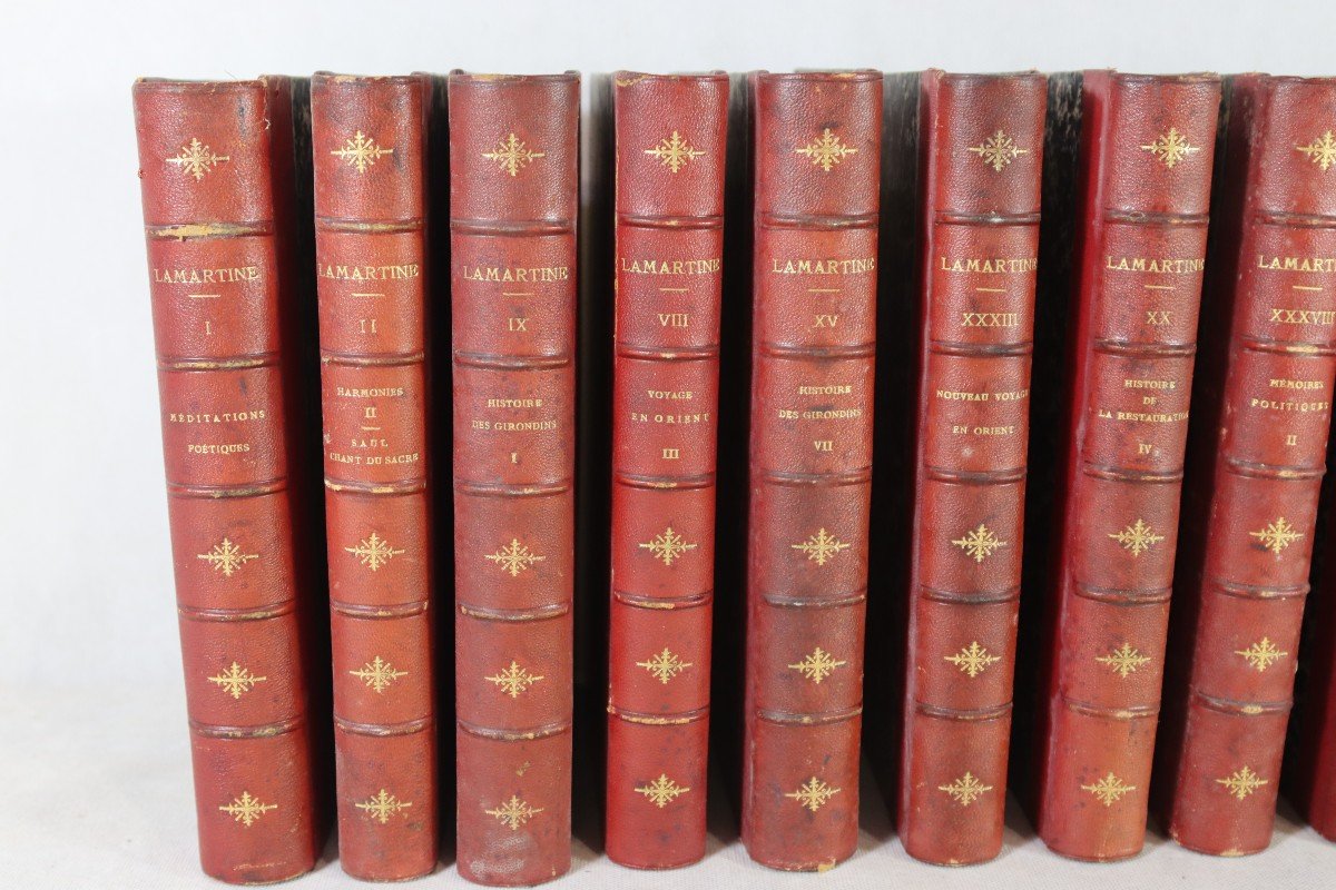 Lamartine Alphonse De, 14 Volumes "complete Works", Signed By The Author, 19th Century-photo-3