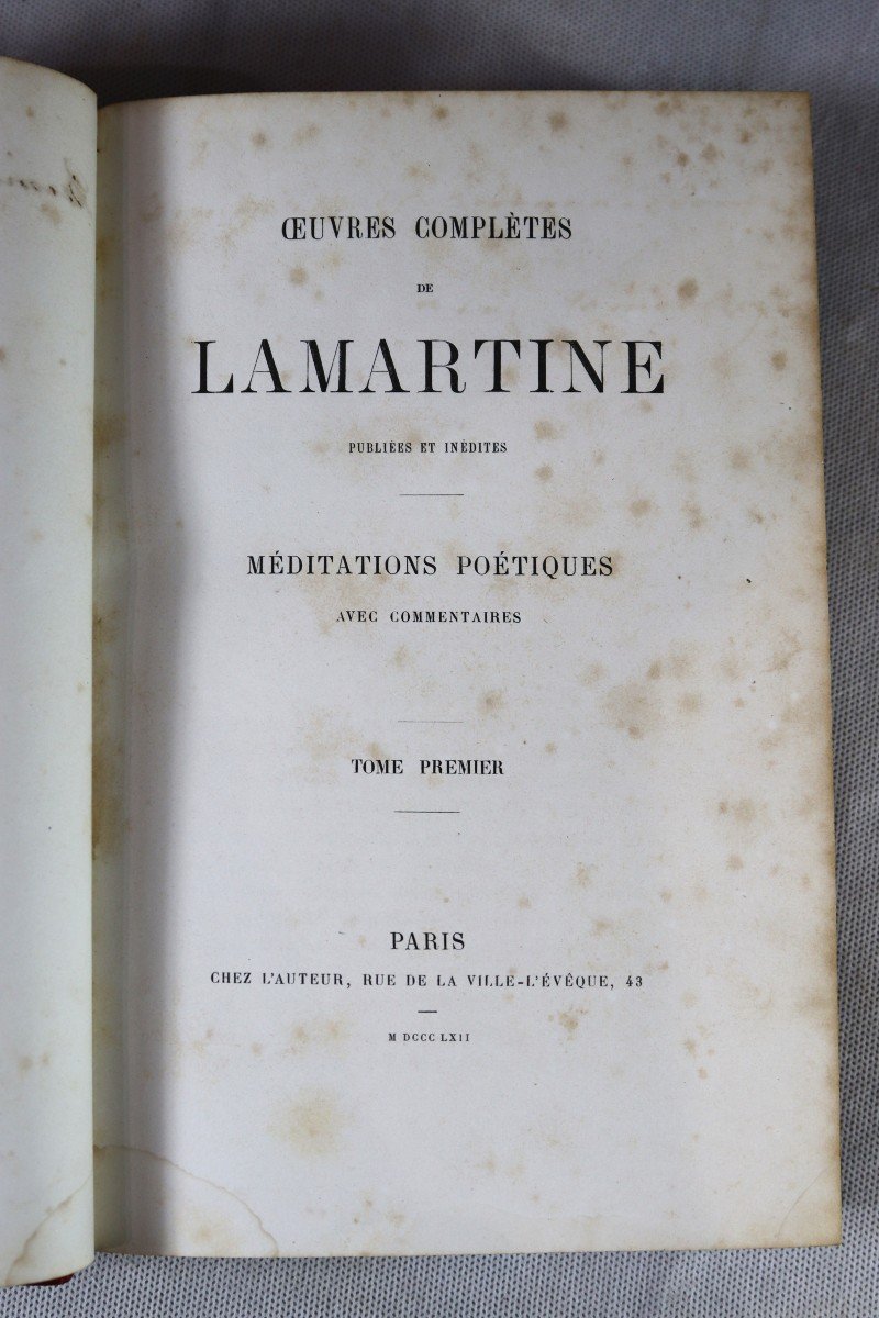 Lamartine Alphonse De, 14 Volumes "complete Works", Signed By The Author, 19th Century-photo-2