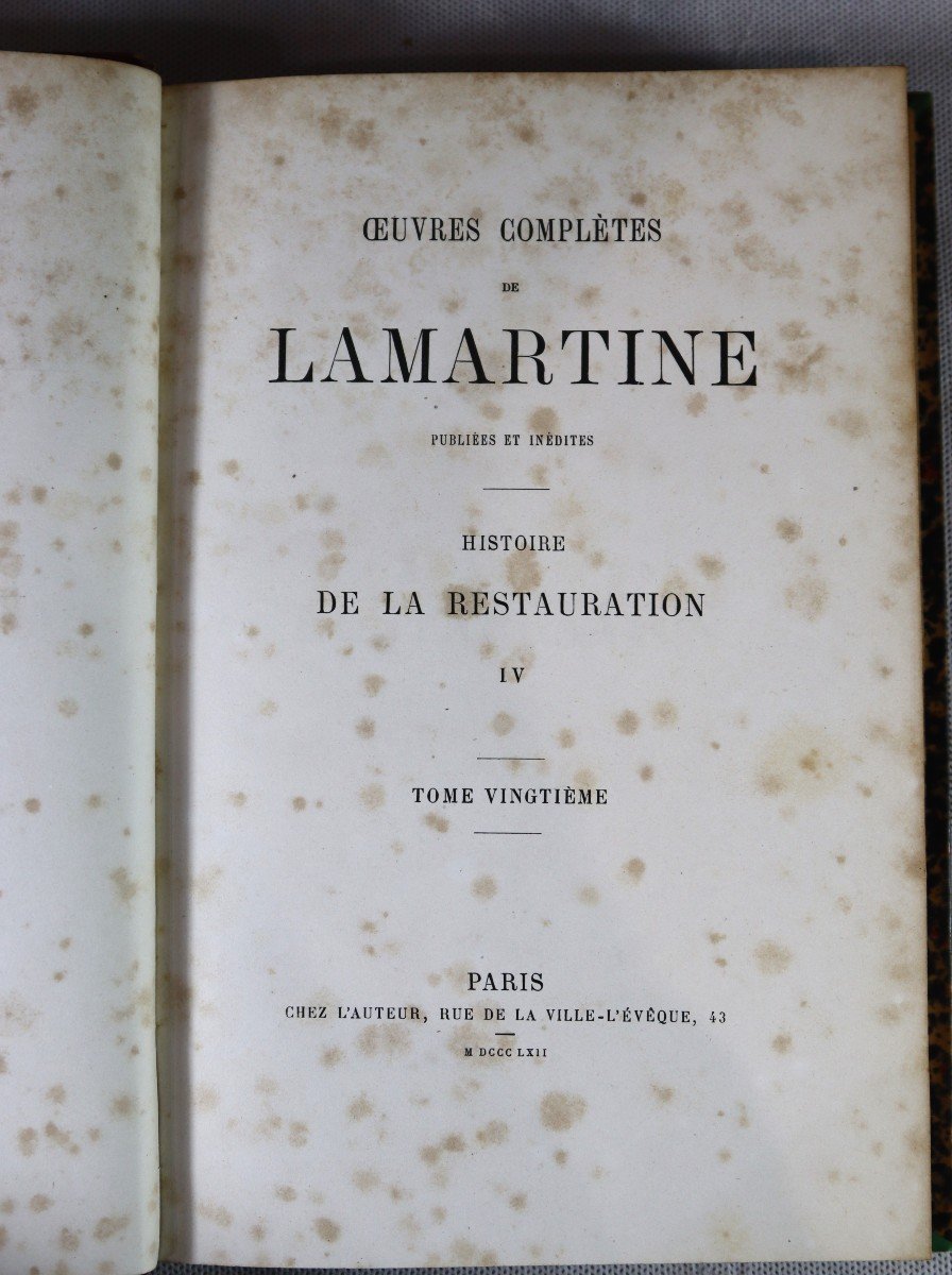 Lamartine Alphonse De, 14 Volumes "complete Works", Signed By The Author, 19th Century-photo-4