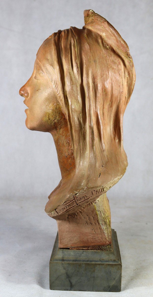 Fernand Cian (1886-1954) Terracotta Sculpture "serenity", Paris Salon 1922-photo-4