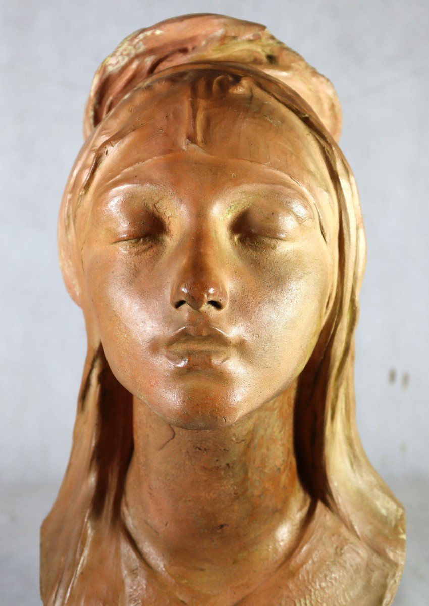 Fernand Cian (1886-1954) Terracotta Sculpture "serenity", Paris Salon 1922-photo-4