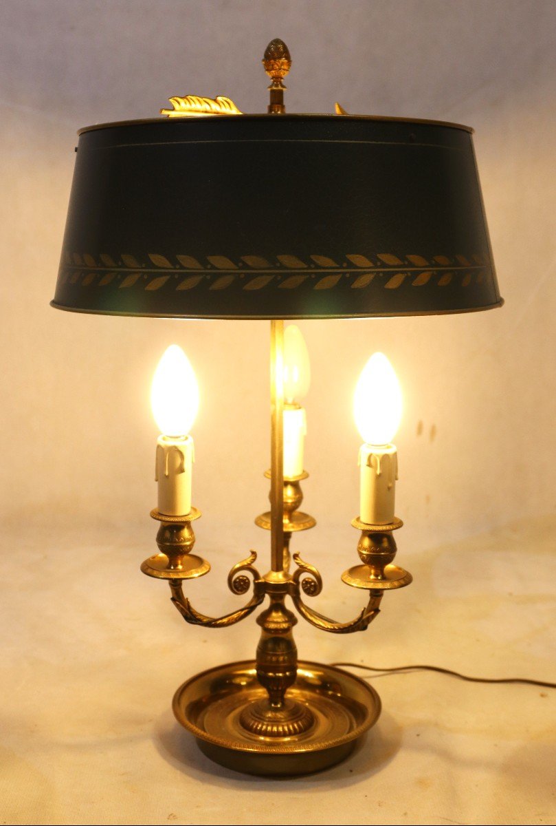 Empire Style Bronze Bouillotte Lamp, 20th Century-photo-3