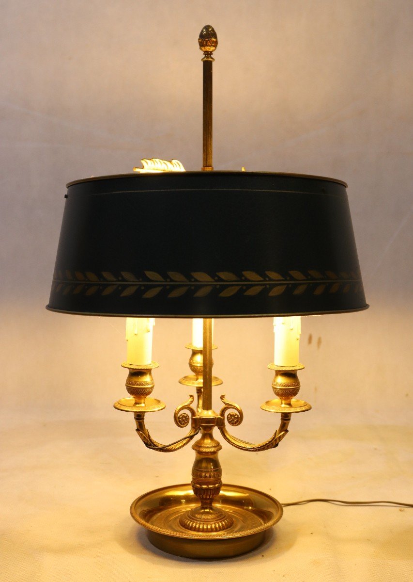 Empire Style Bronze Bouillotte Lamp, 20th Century-photo-4