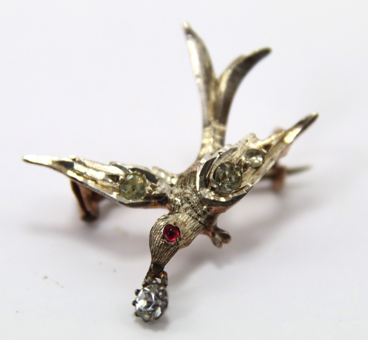 Holy Spirit Dove Brooch In Silver Vermeille, 19th Century