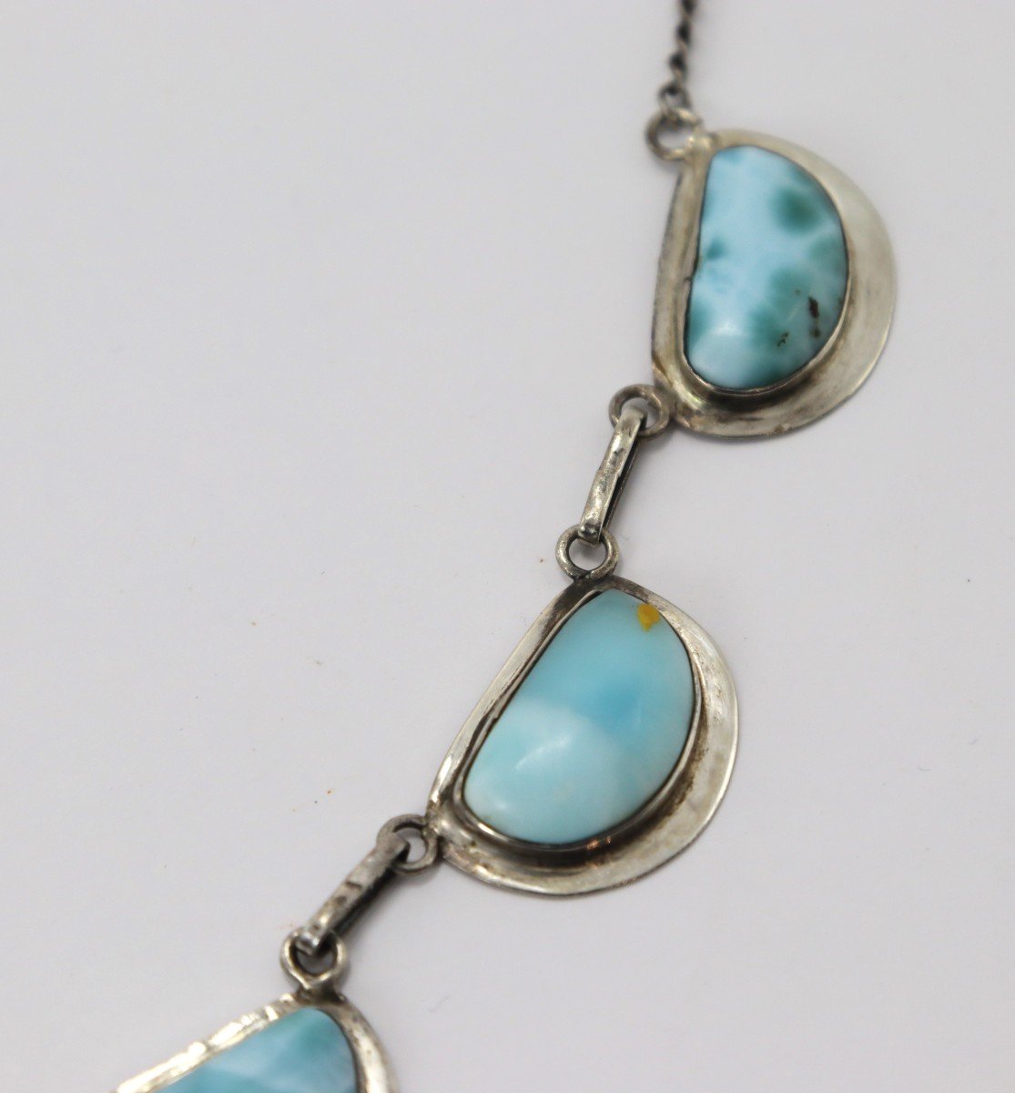 Collier En Argent Et Turquoise, XXe-photo-3