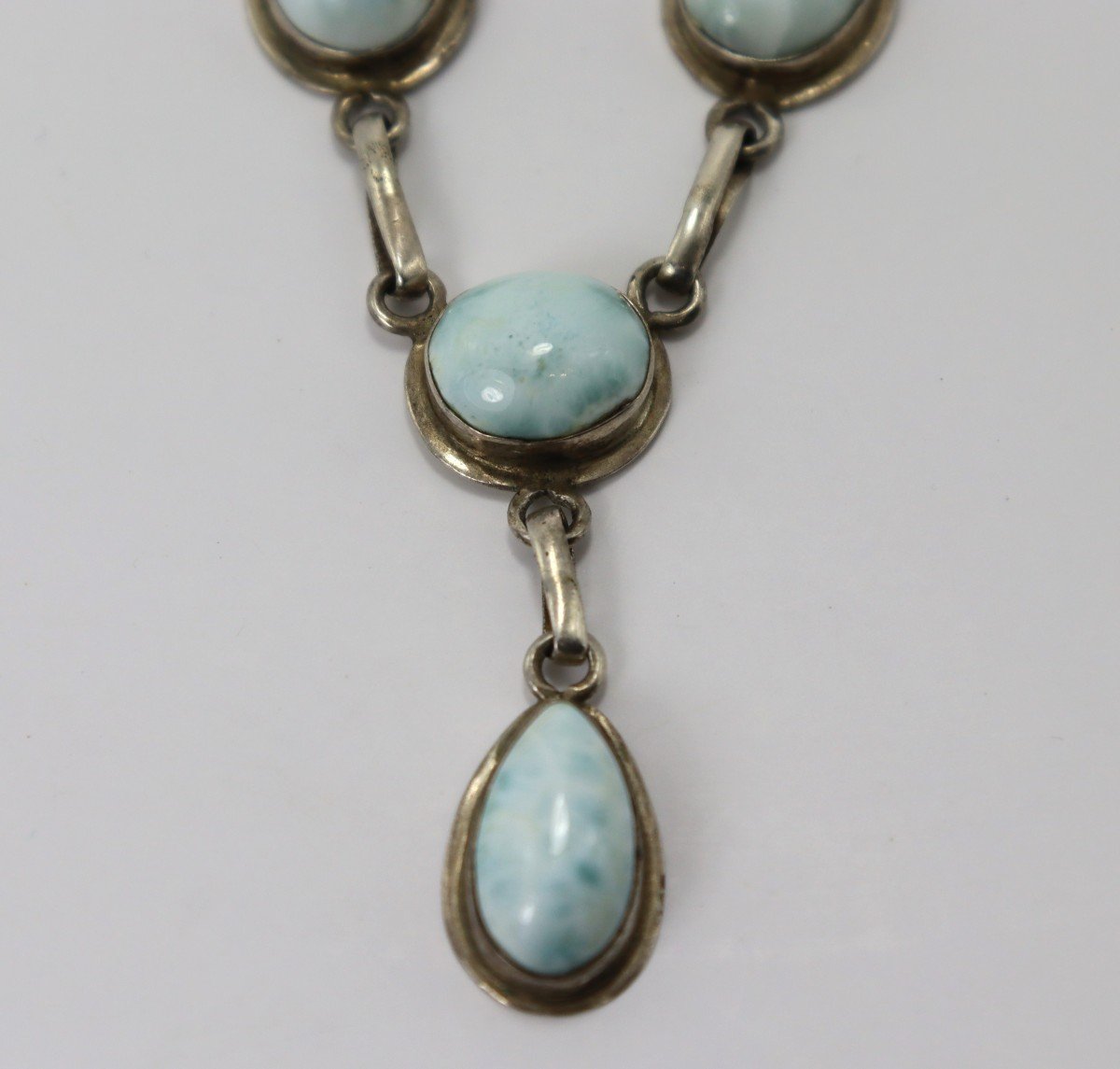 Collier En Argent Et Turquoise, XXe-photo-3