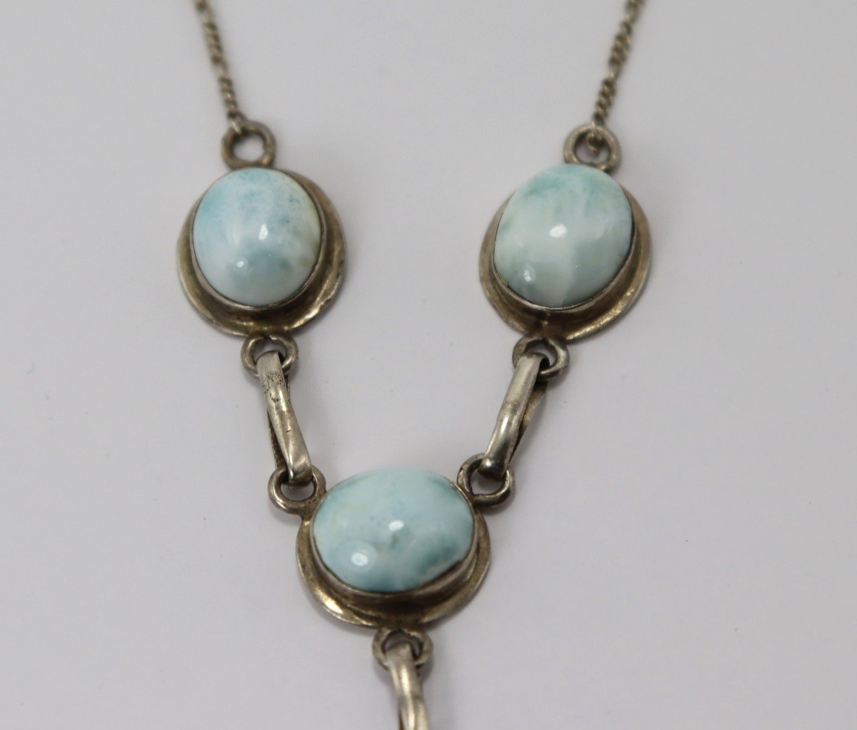 Collier En Argent Et Turquoise, XXe-photo-4