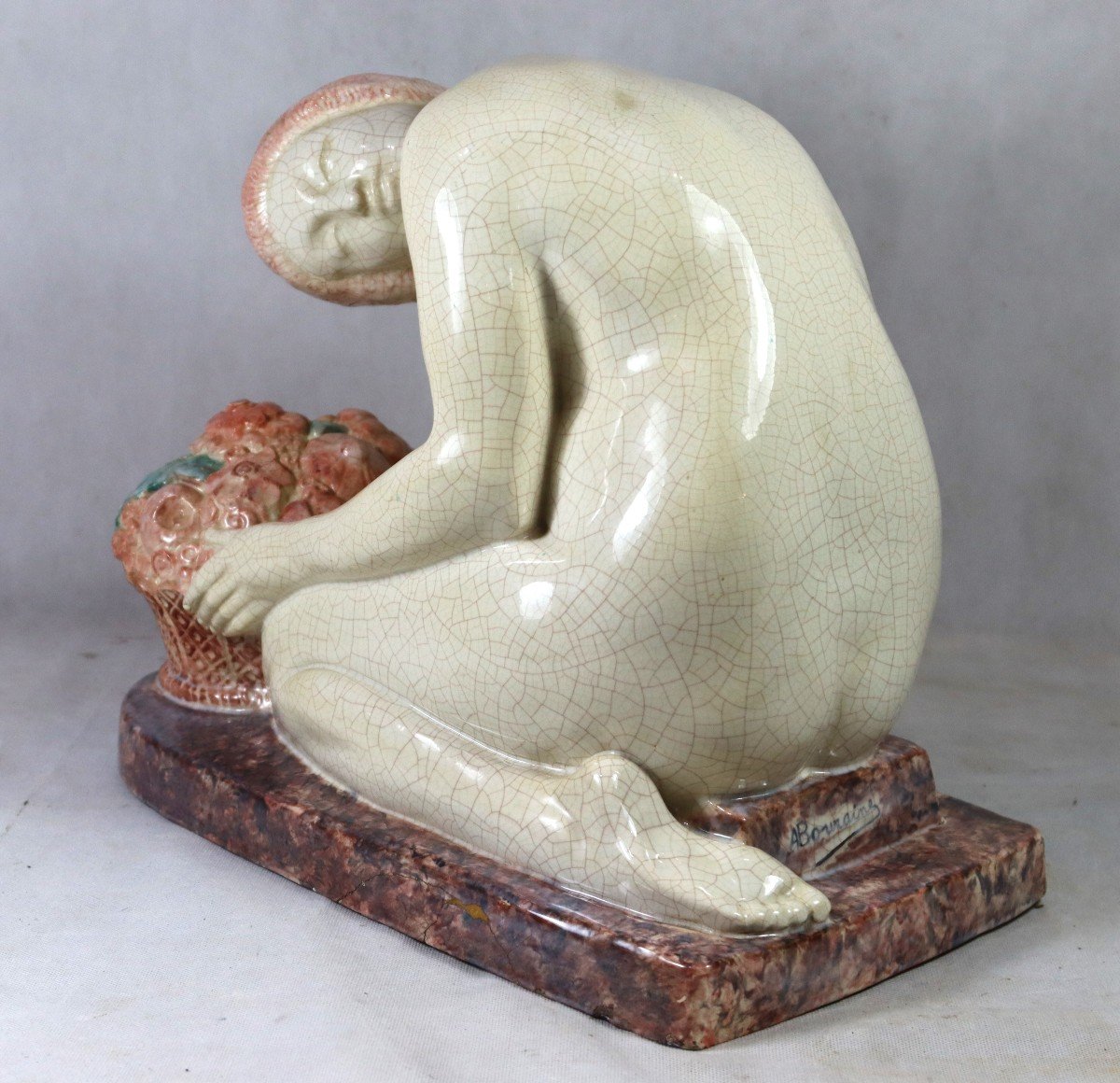 Marcel André Bouraine (1886-1948), Art Deco Earthenware Sculpture, Circa 1920-photo-4