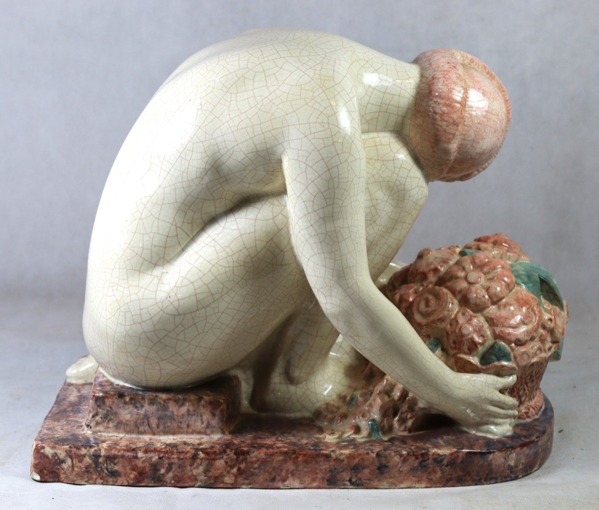 Marcel André Bouraine (1886-1948), Art Deco Earthenware Sculpture, Circa 1920-photo-7