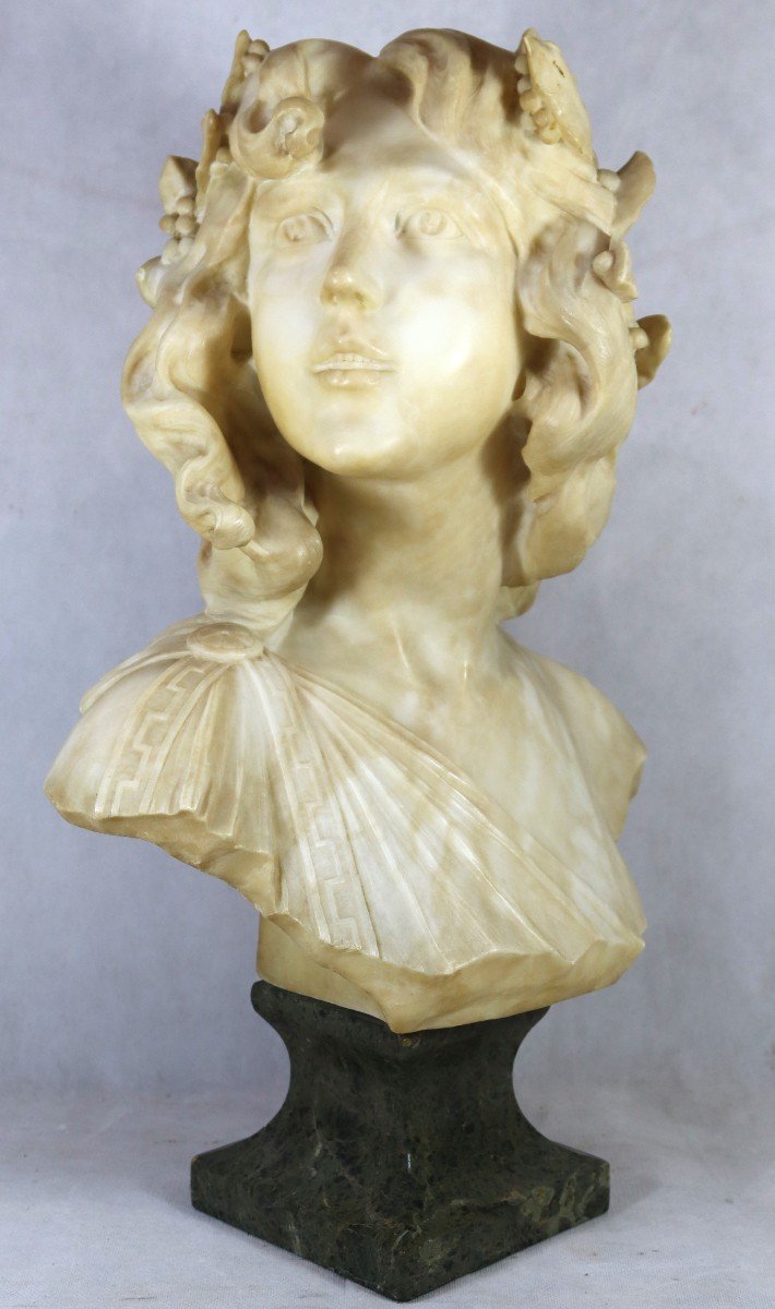 Anonymous Late 19th-early 20th Century. Sculpture "bust Of Woman With Laurel Crown".-photo-2