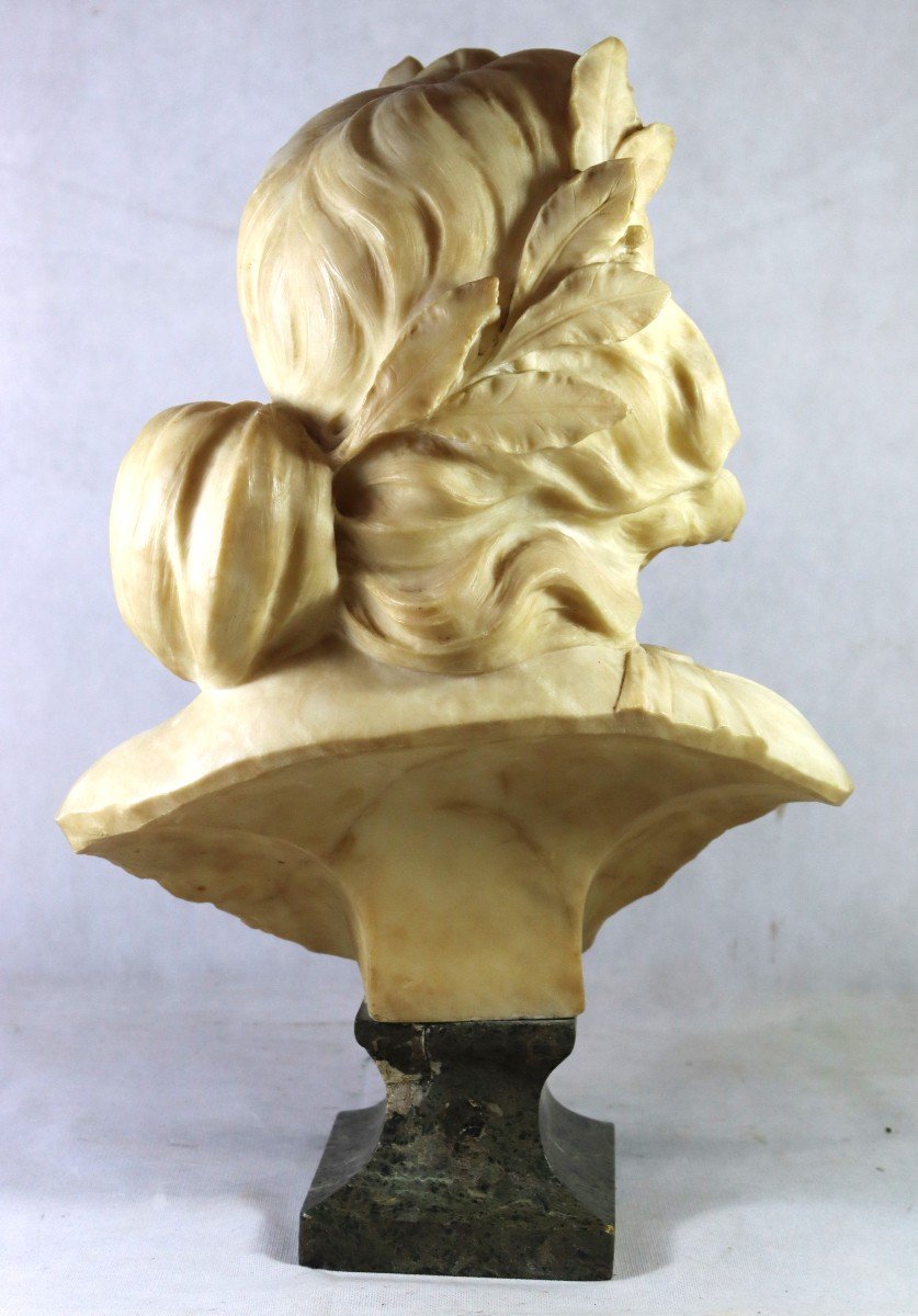 Anonymous Late 19th-early 20th Century. Sculpture "bust Of Woman With Laurel Crown".-photo-2