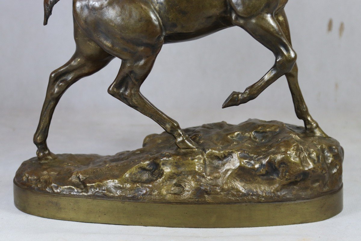 Louis Vidal (1831-1892), Bronze Sculpture "deer", 19th Century-photo-2