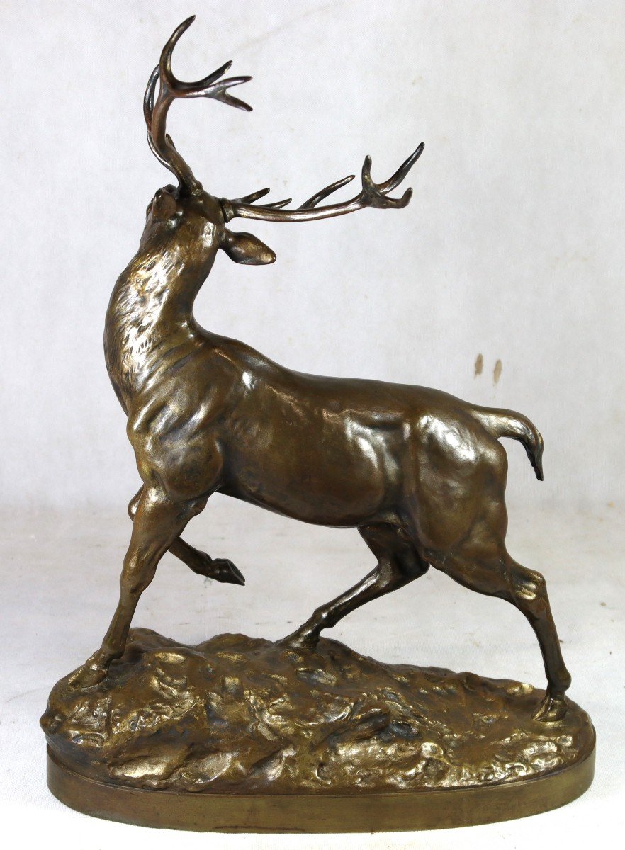 Louis Vidal (1831-1892), Bronze Sculpture "deer", 19th Century-photo-4