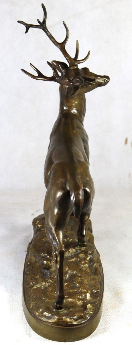 Louis Vidal (1831-1892), Bronze Sculpture "deer", 19th Century-photo-5