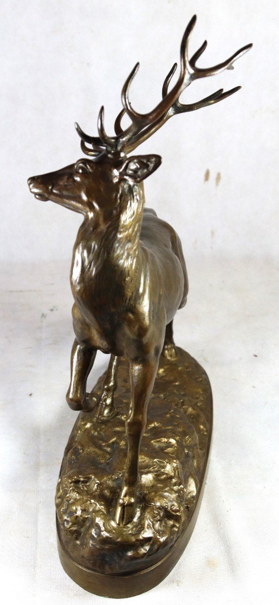 Louis Vidal (1831-1892), Bronze Sculpture "deer", 19th Century-photo-6