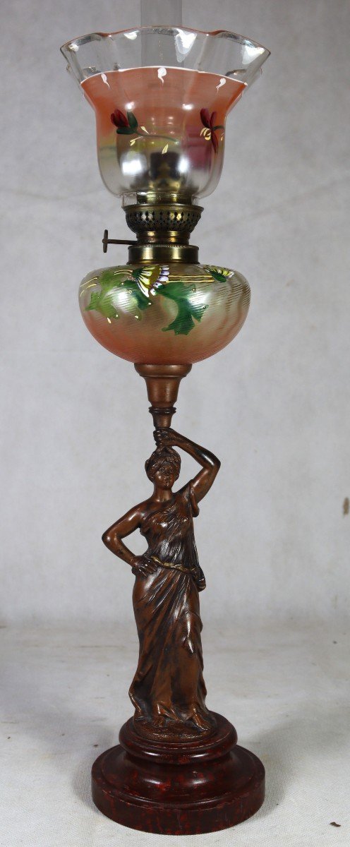 Art Nouveau Style Oil Lamp, 20th Century-photo-2