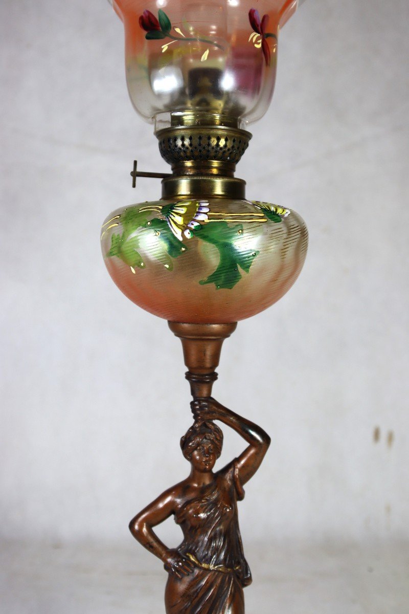 Art Nouveau Style Oil Lamp, 20th Century-photo-4