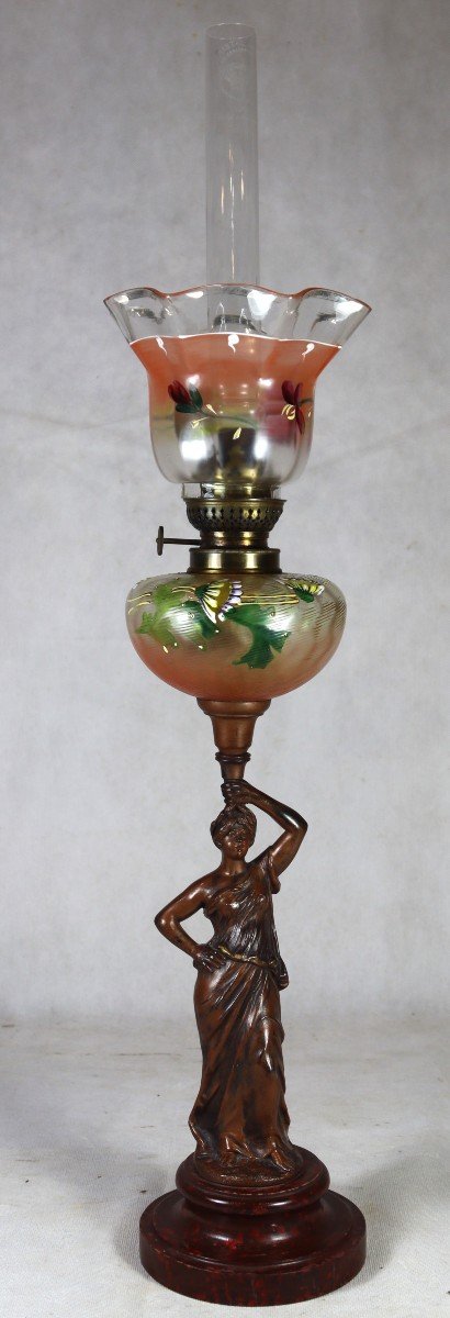 Art Nouveau Style Oil Lamp, 20th Century