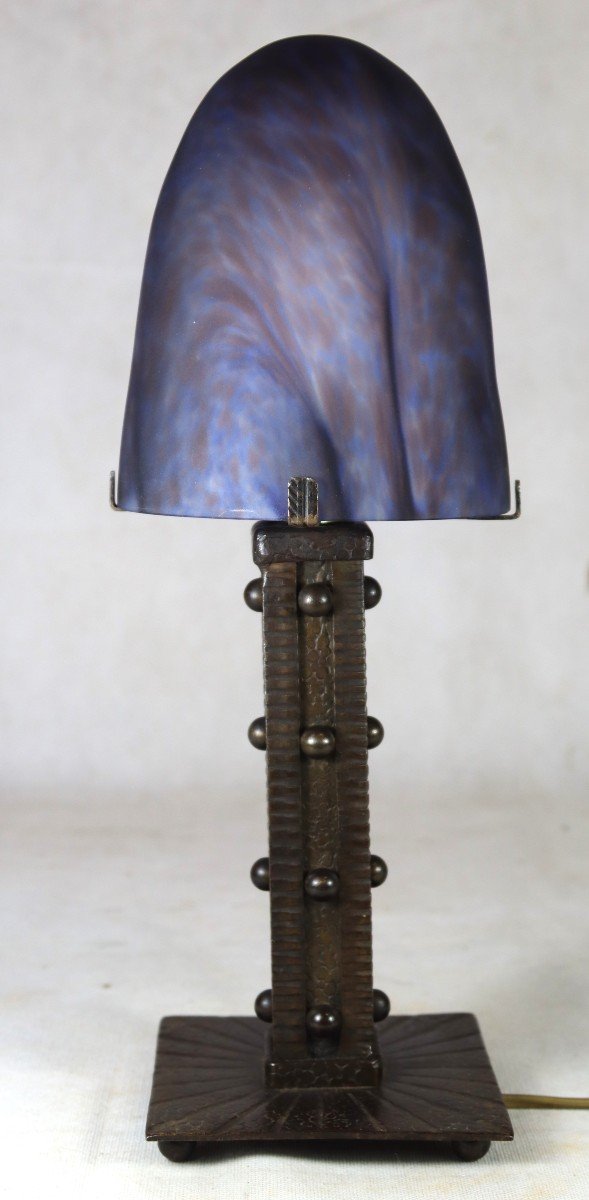 Wrought Iron Mushroom Lamp, Art Deco Circa 1925-photo-2