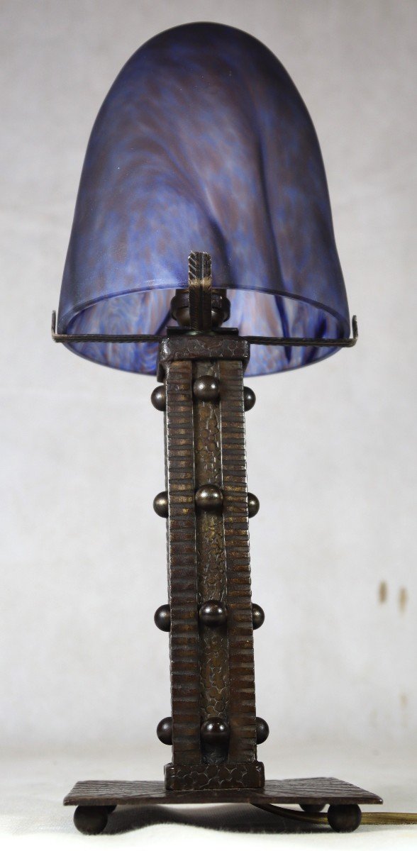 Wrought Iron Mushroom Lamp, Art Deco Circa 1925